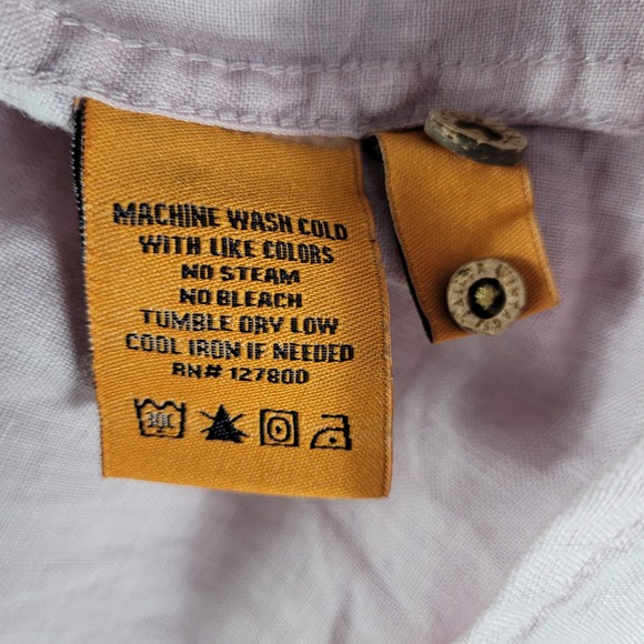 Tailor Vintage Shirt Men's Size XL Purple 100% Linen Button Down Long Sleeve EUC - Picture 3 of 12